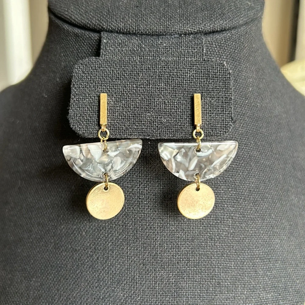 Abalone Look Earrings - Picture 1 of 5